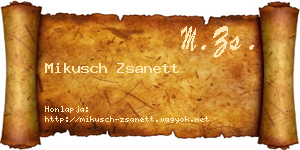 Mikusch Zsanett névjegykártya